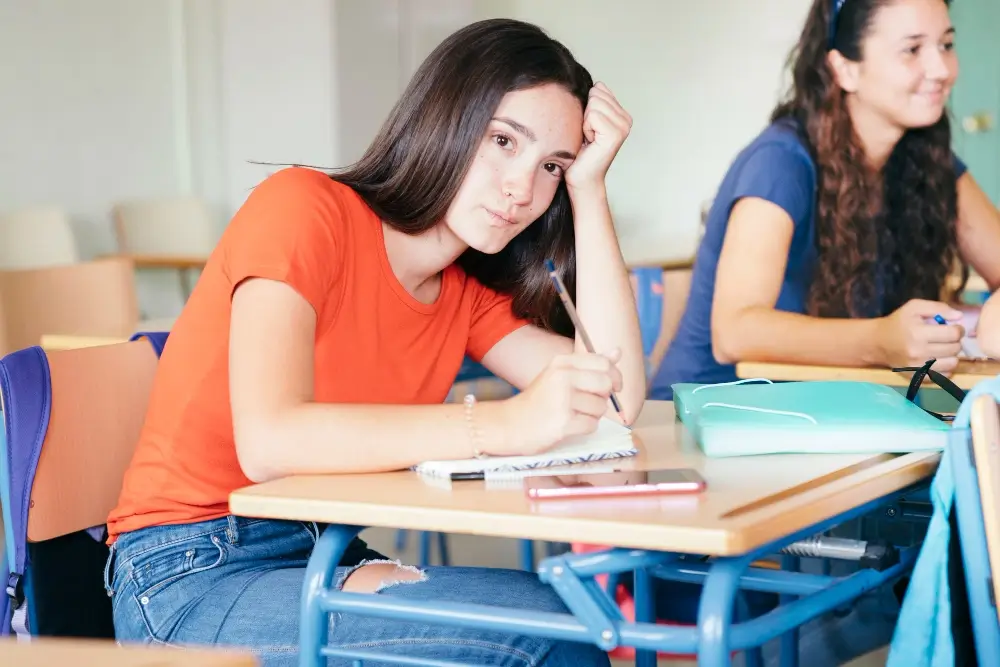 teenager girl thinking